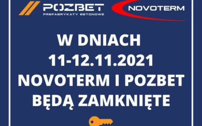 W dniach 11-12.11.2021 NOVOTERM będzie zamknięty